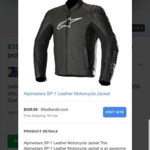 Alphinestar Leather Motorcycle Jacket with Pads